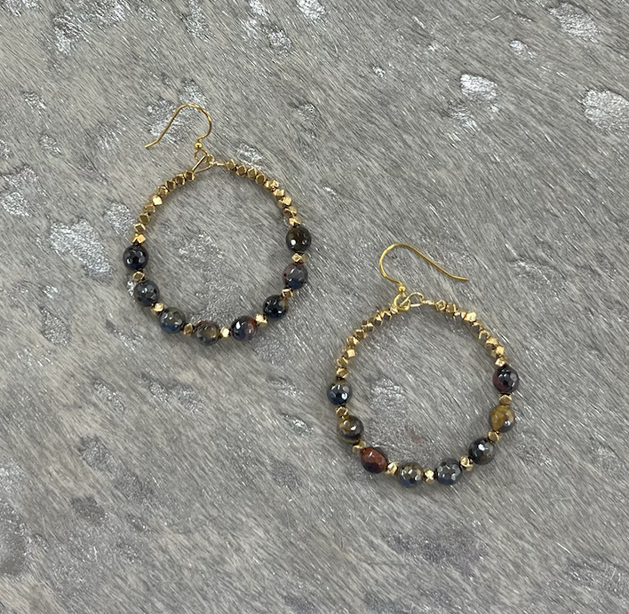 Tiny Gems Earrings- Mystic Brown Sardonyx