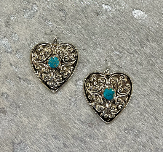 LE.511 - Round Top Turquoise Heart