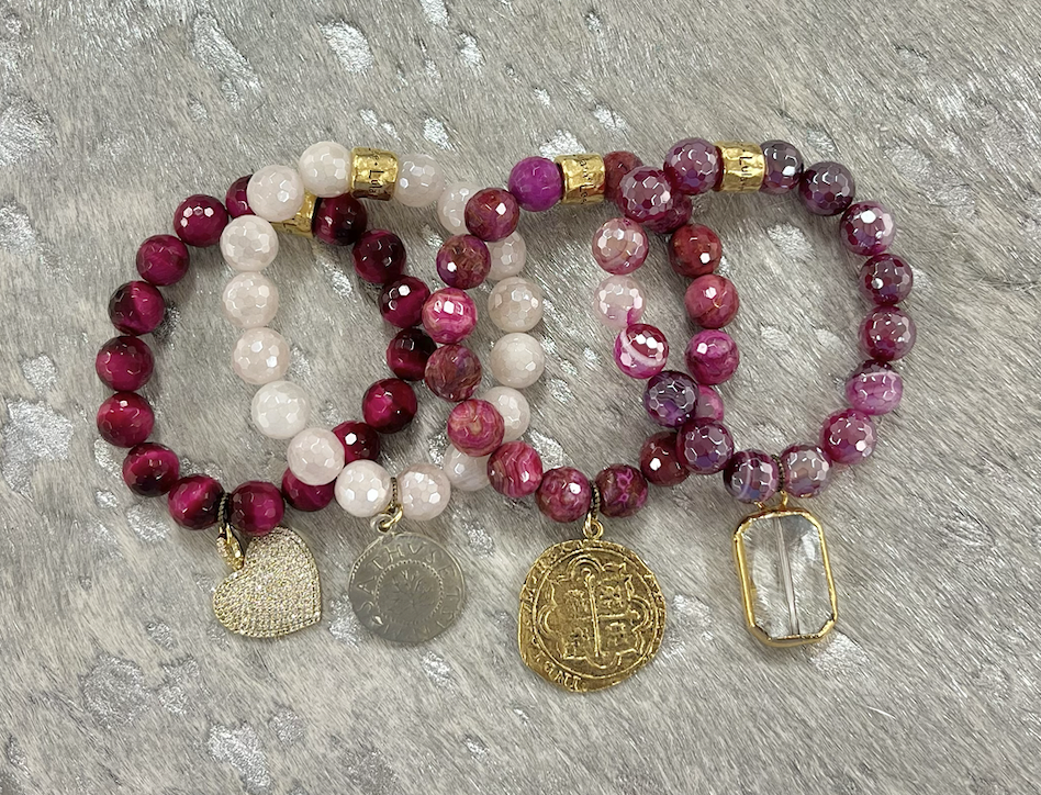 Set of 4 - Pink Bracelet Set