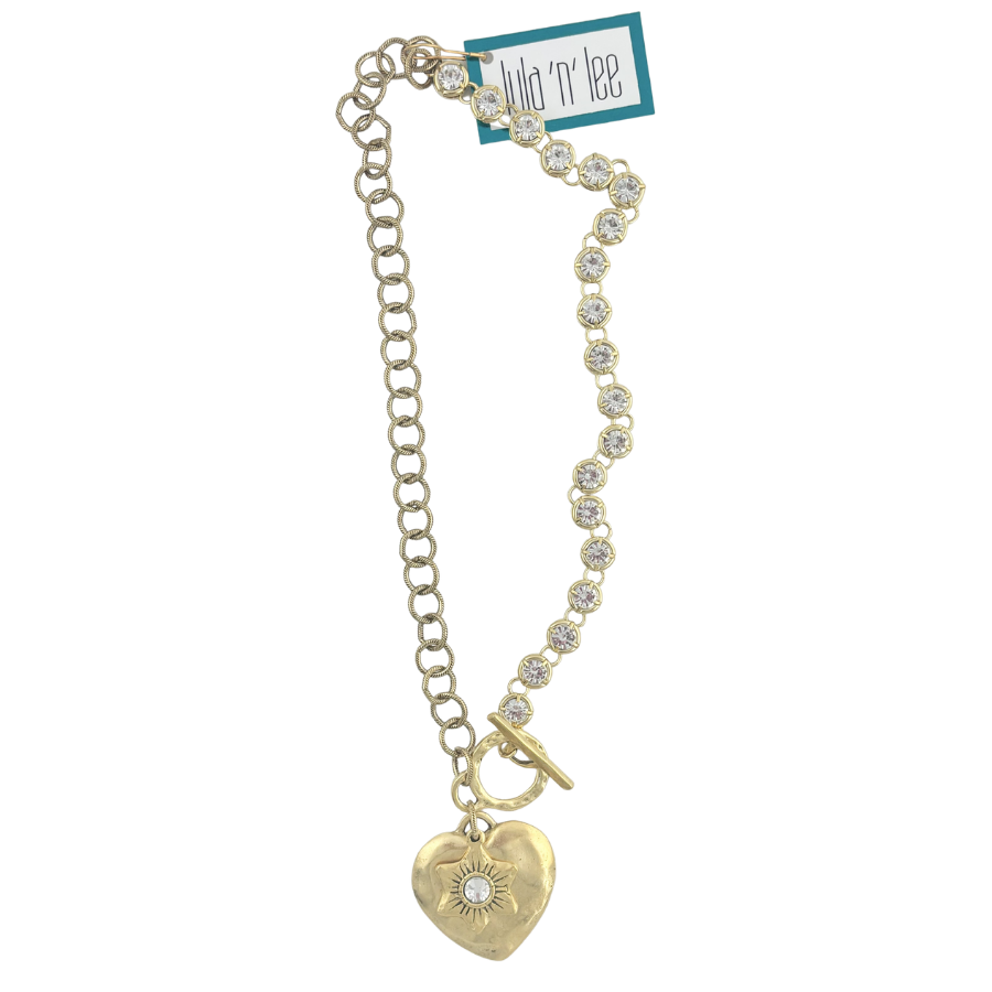 Necklace | Heart & Crystal Star Necklace