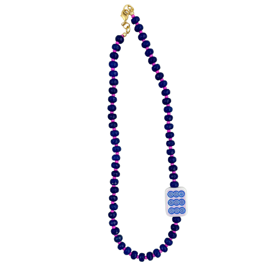 Mahjong Lovers | Navy Bam Necklace