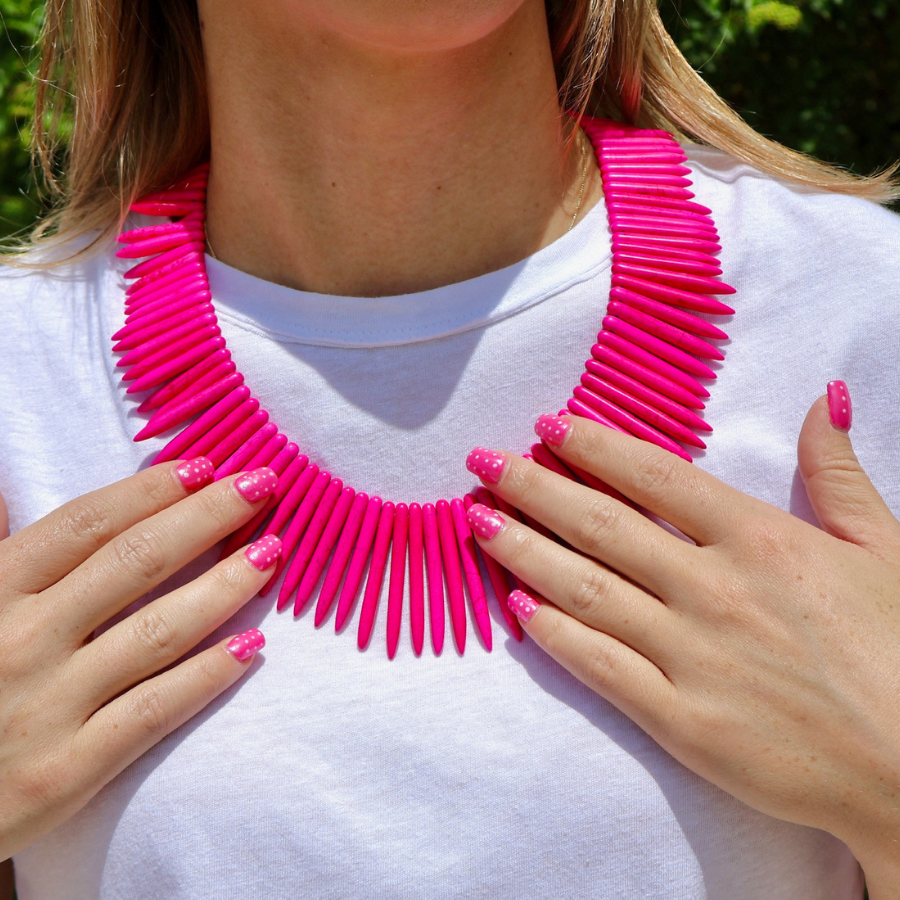 Bohemian Bliss | Pink Spike Necklace #152