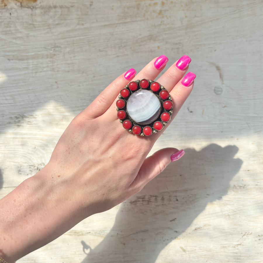 Red Coral & Quartz
