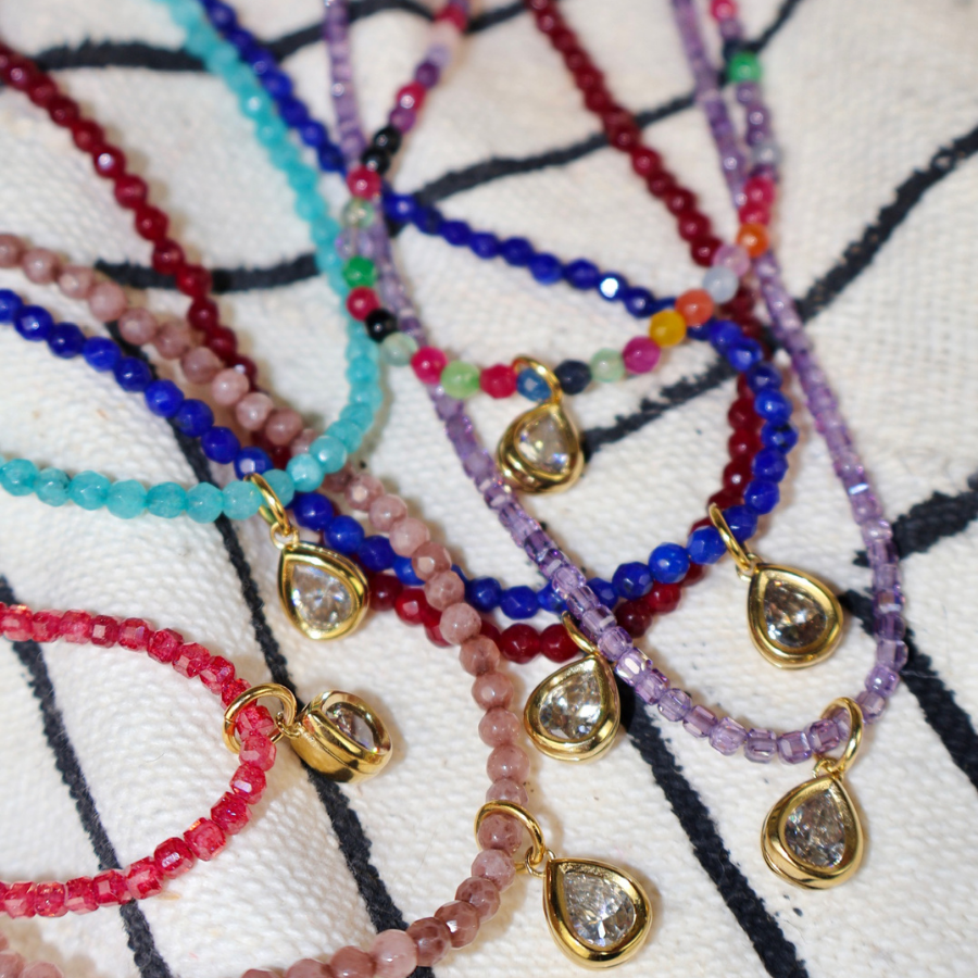 Mosaic Magic | Raspberry Zircon & Swarovski Necklace #442