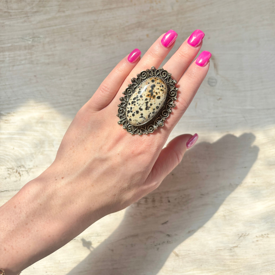Dalmatian Jasper Ring
