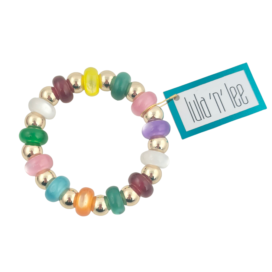 Sunny Days | Rainbow Splash & Gold Beaded Bracelet