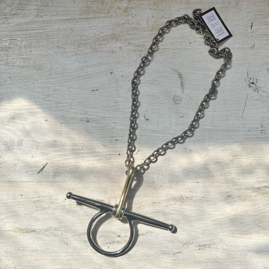 Large Two Toned Horse Bit Necklace - 1
