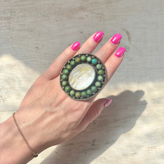 Turquoise & Mother of Pearl Ring