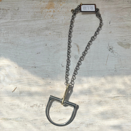 Large Two Toned Horse Bit Necklace - 2