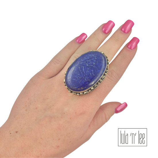 Blue Lapis Adjustable Ring