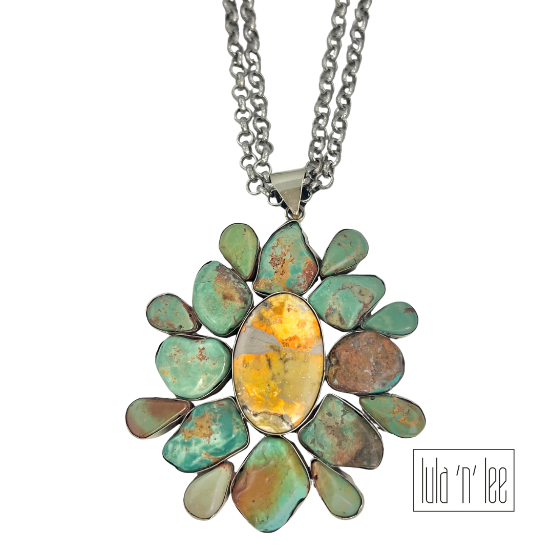Turquoise Chunk & Bumblebee Jasper Necklace