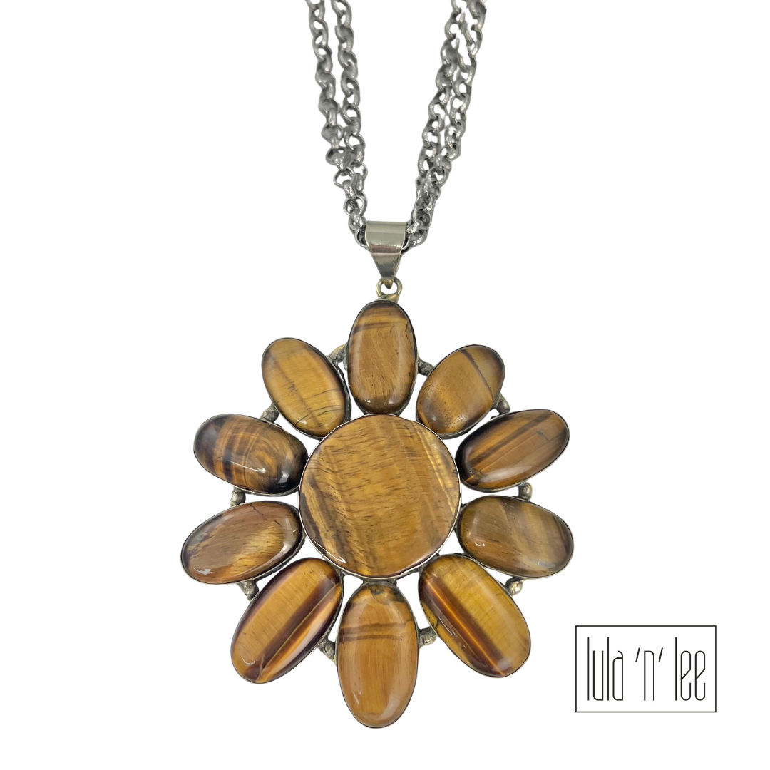 Brown Tiger Eye Chunk Necklace