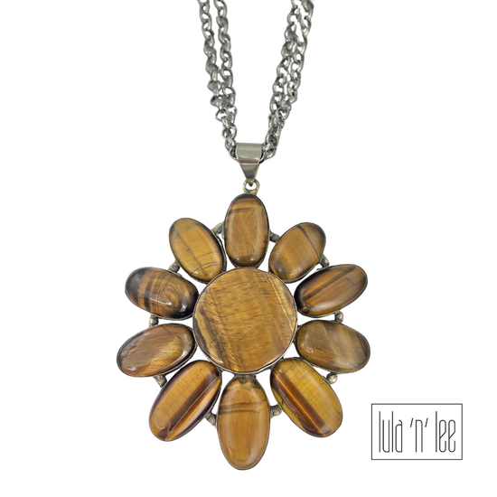 Brown Tiger Eye Chunk Necklace