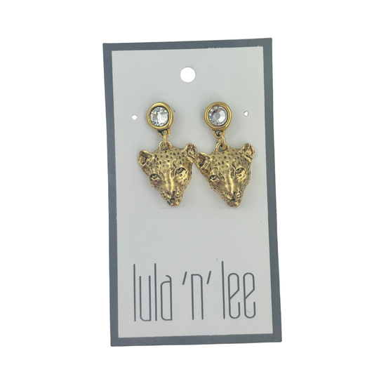 Swarovski Stud Leopard Earrings
