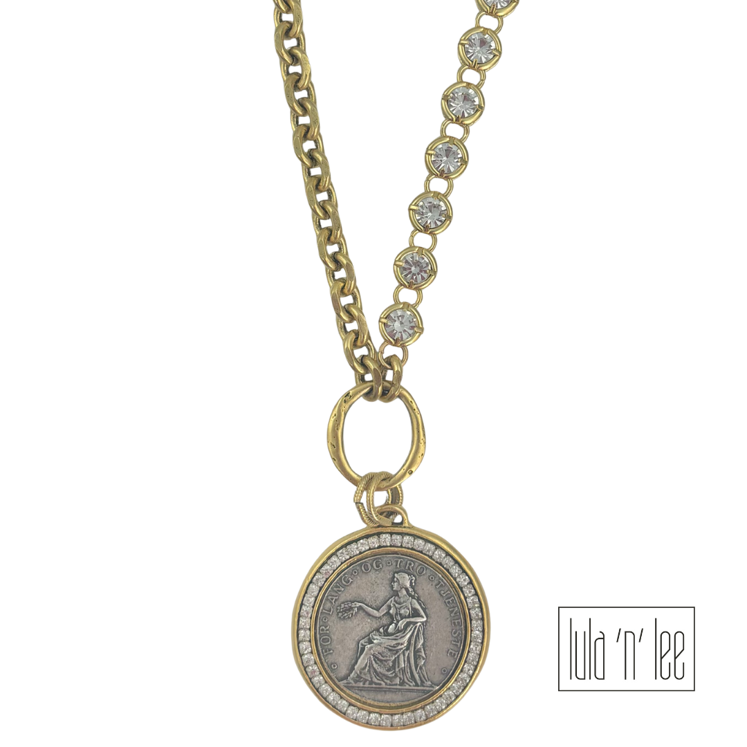 Lady Coin with Crystal necklace