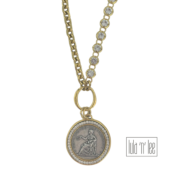 Lady Coin with Crystal necklace