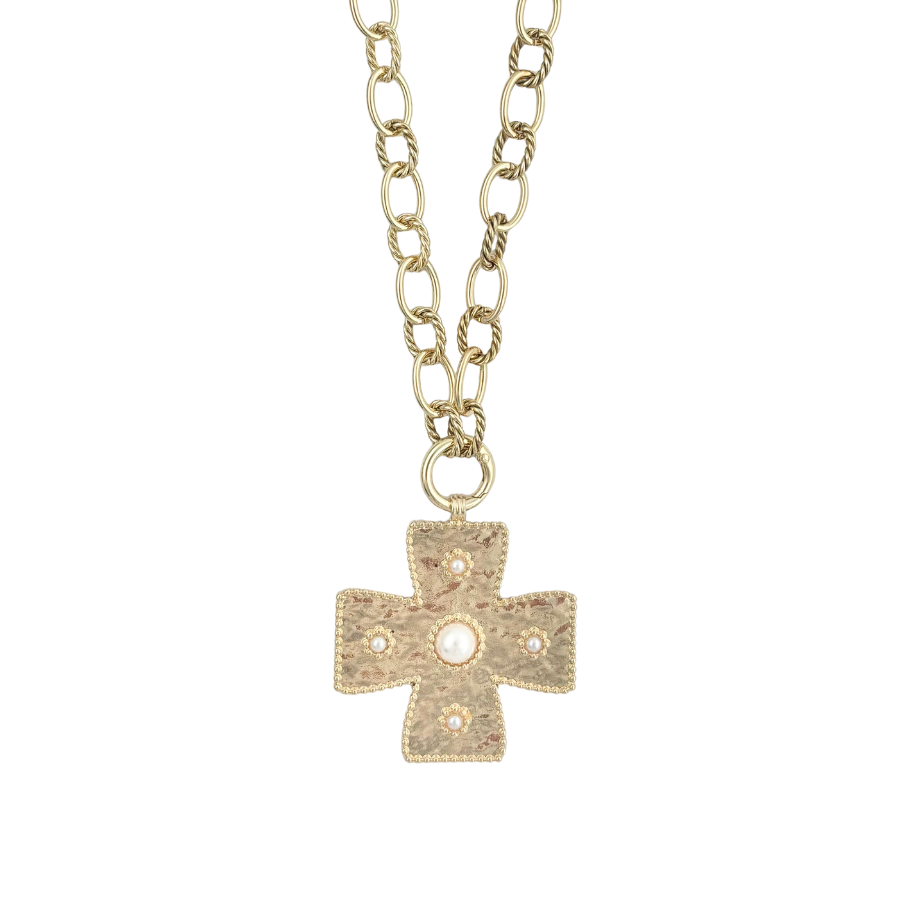 SWN58 - Cross with Glass Pearls