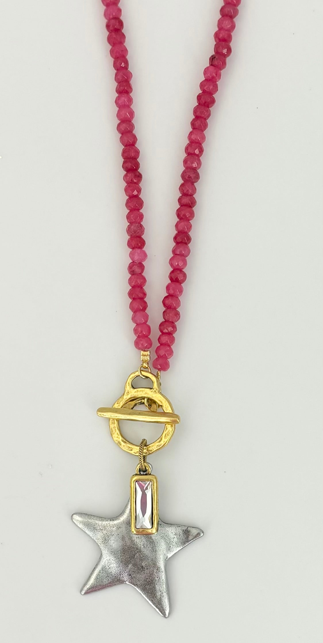 Hot Pink Jade Necklace