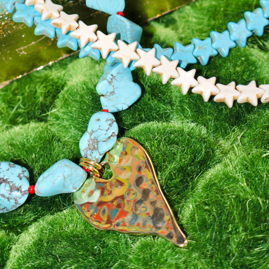 Bohemian Bliss | Turquoise & Heart Necklace #166