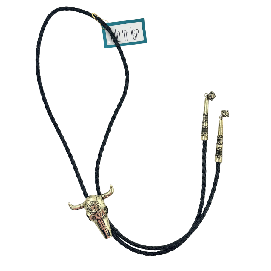 Wild West | Small Gold Longhorn Bolo