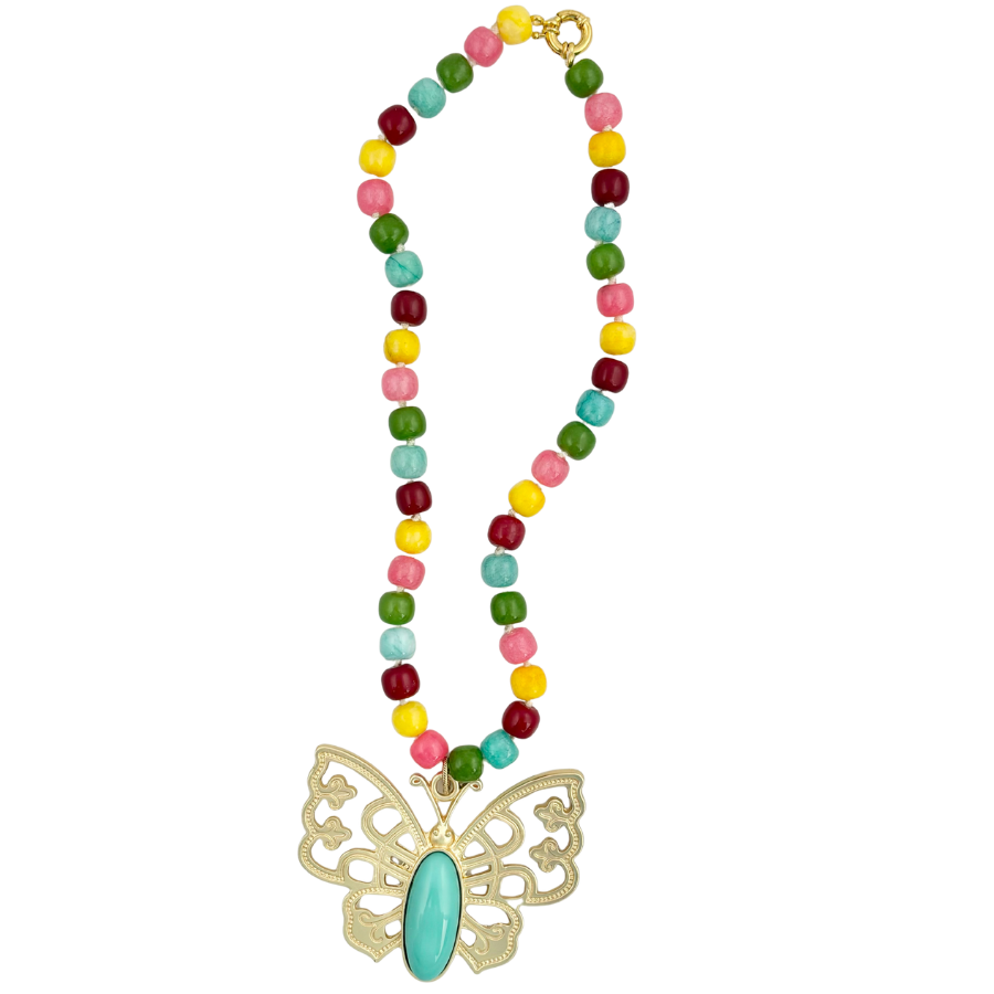 Summer Jewels | Rainbow Fiesta Jade & Butterfly