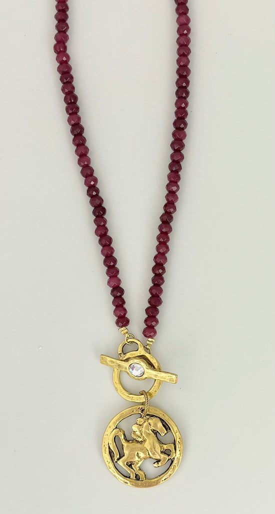 Burgundy Jade Necklace