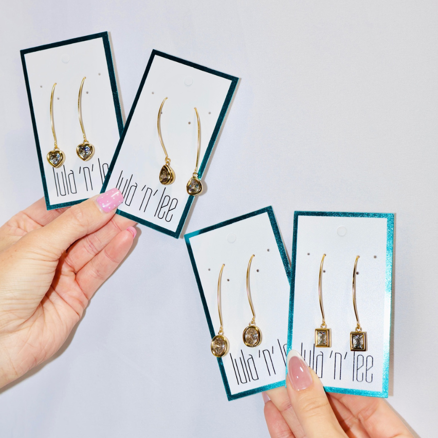 JE162 - Rectangle Crystal Earring