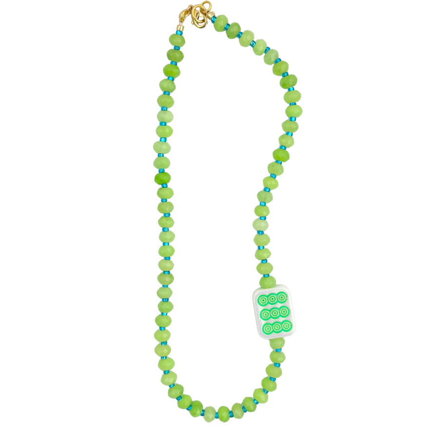 Mahjong Lovers | Green Bam Necklace