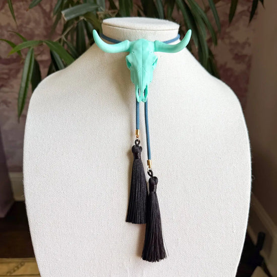 Turquoise Longhorn Bolo with Storm Blue & Black