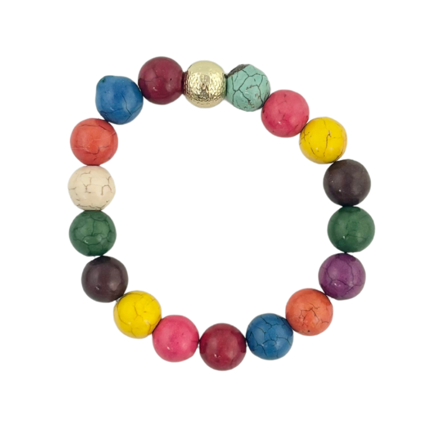 Bohemian Bliss | Multi Colored Magnesite Bauble Bracelet #139