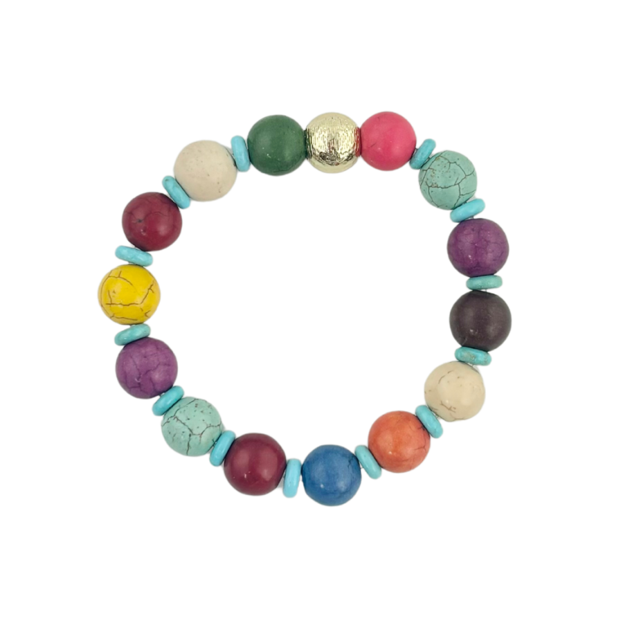 Bohemian Bliss | Multi Colored Magnesite Bauble Bracelet #140
