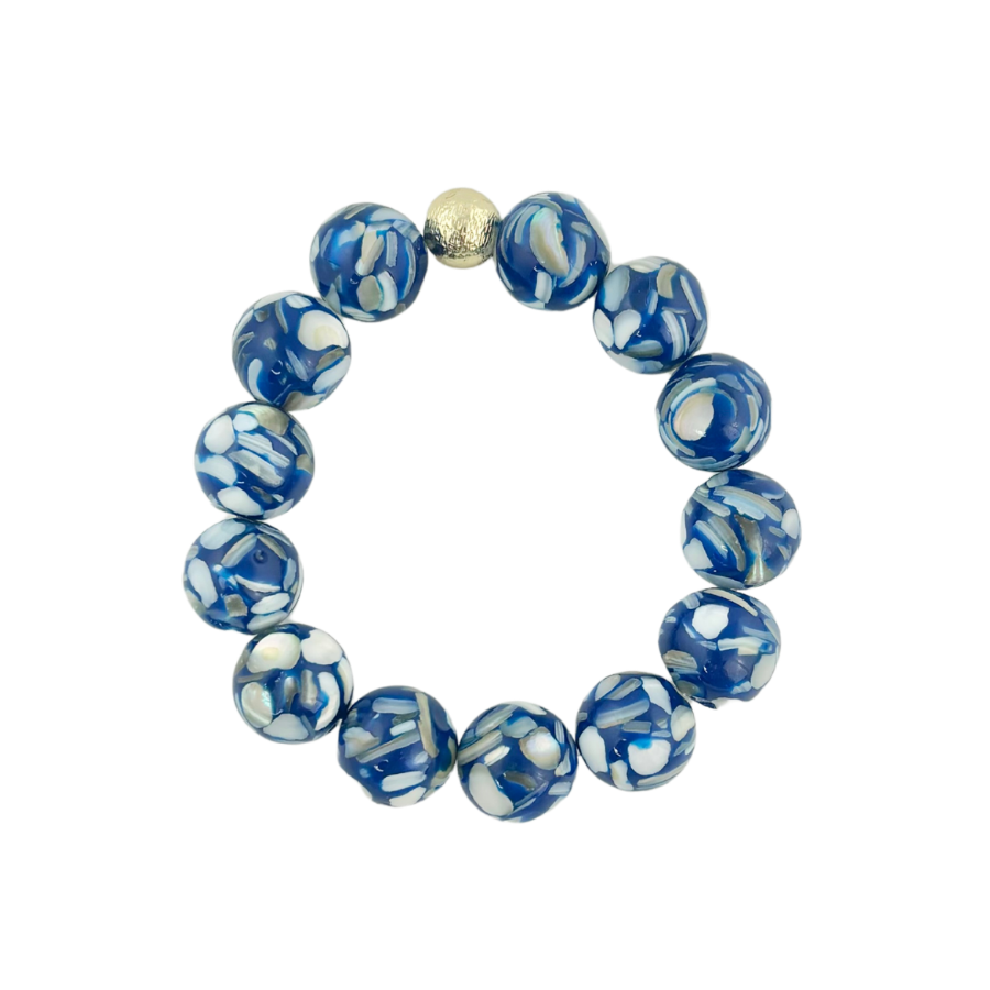 Bohemian Bliss | Blue Marble Bauble Bracelet #75