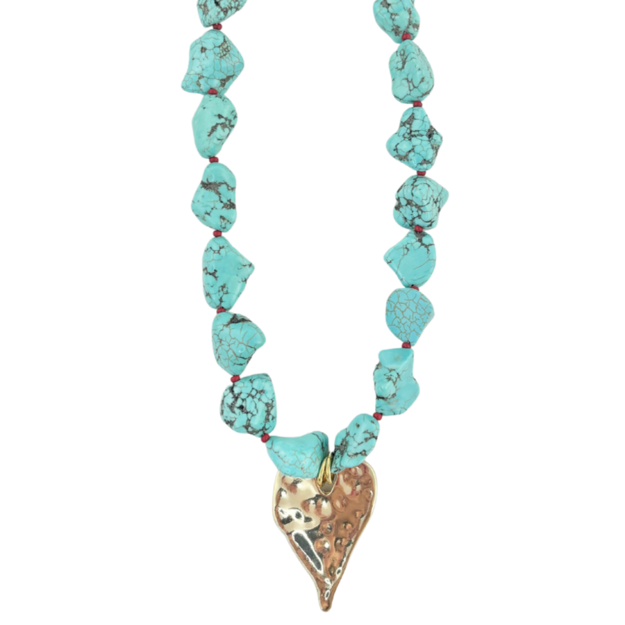 Bohemian Bliss | Turquoise & Heart Necklace #166