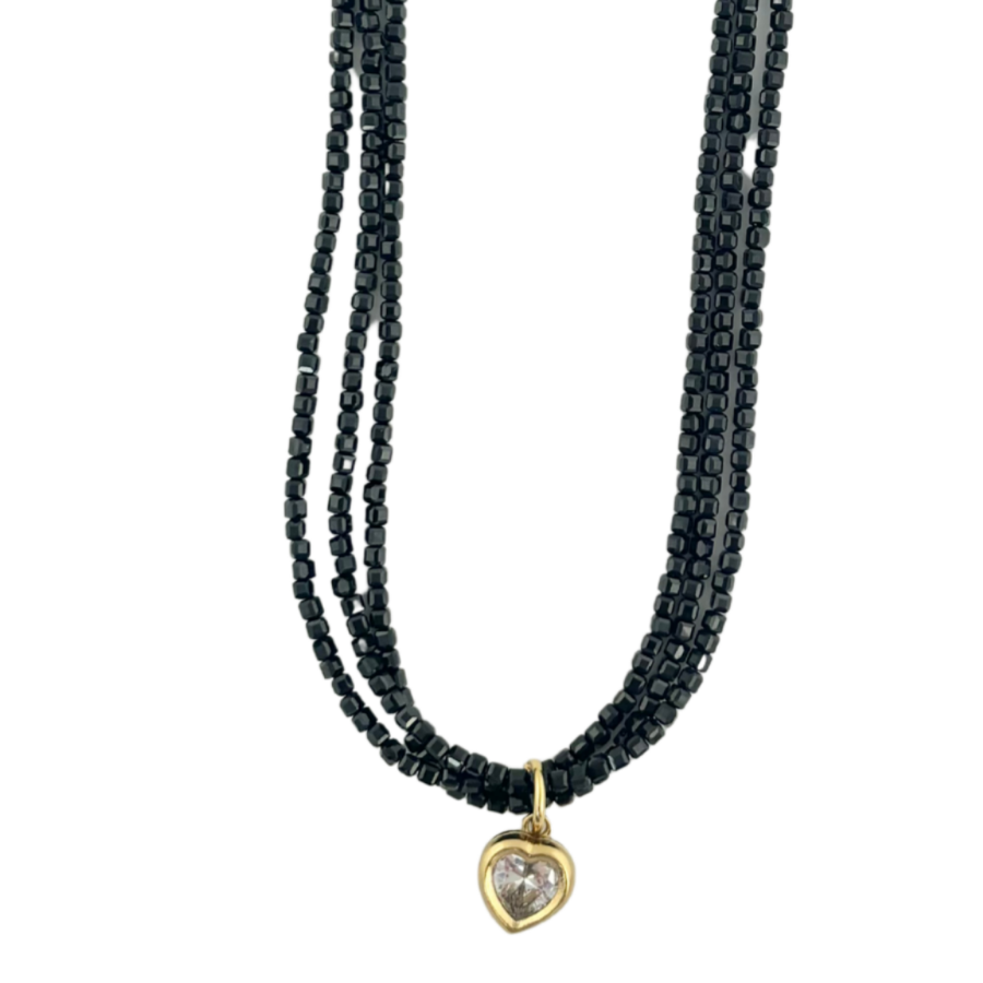 Mosaic Magic | Black Onyx & Crystal Necklace #196
