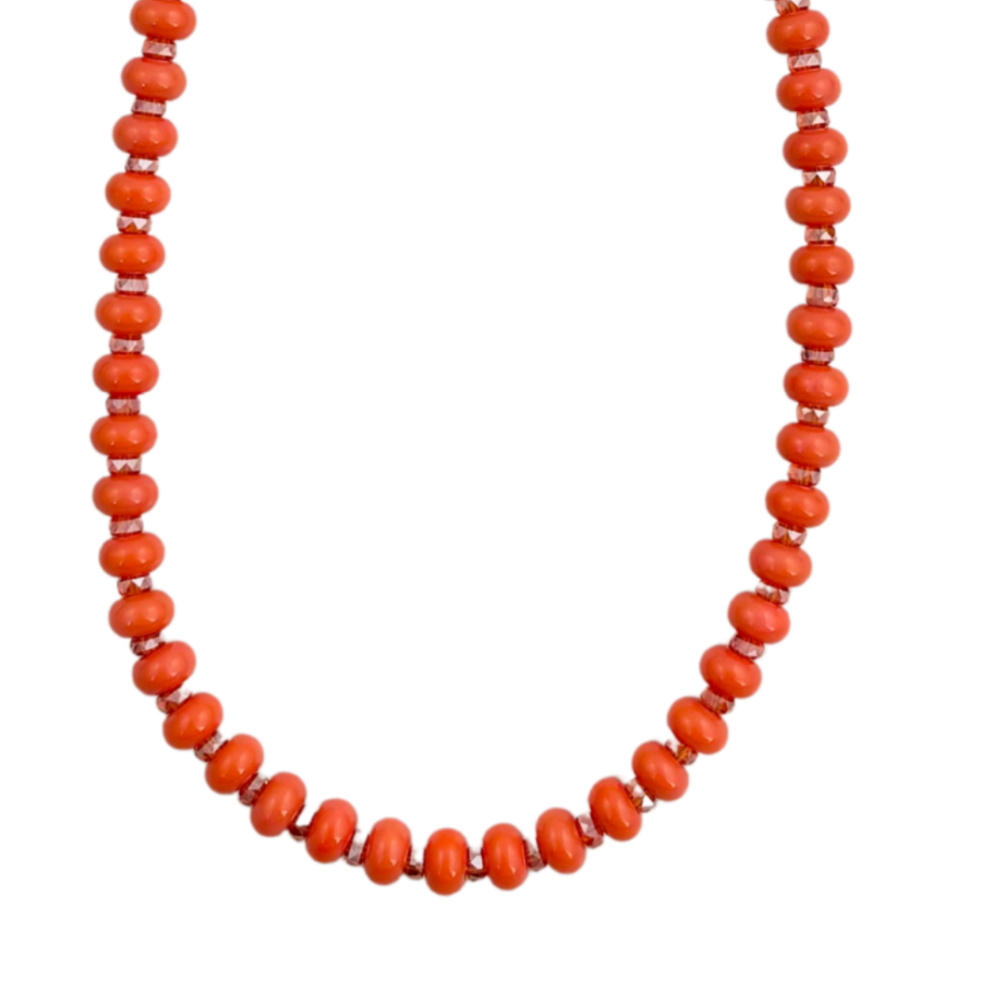 Mosaic Magic | Orange Jade Necklace #404
