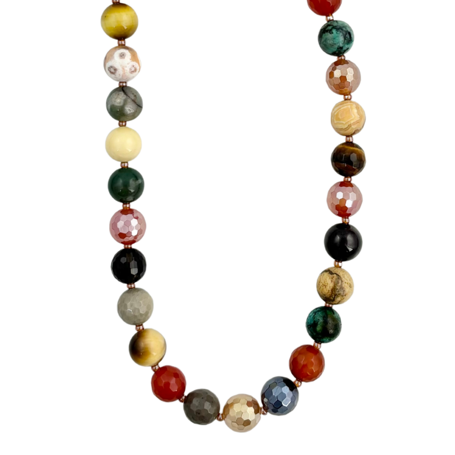Mosaic Magic | Earth Gemstone Beaded Necklace #422