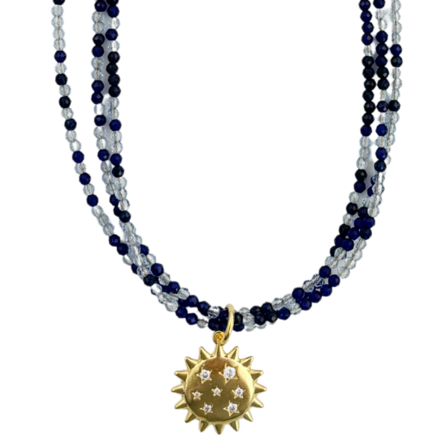 Mosaic Magic | Navy Crystal & Starburst Necklace #437