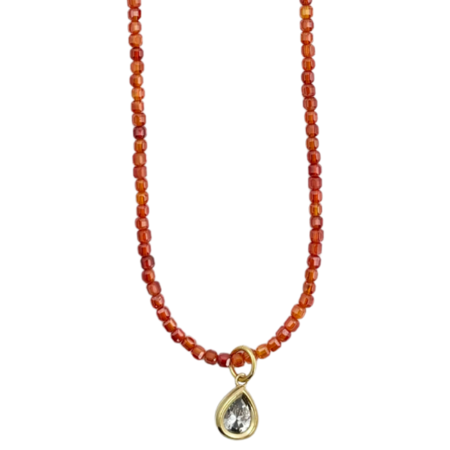 Mosaic Magic | Orange Zircon & Swarovski Necklace #439
