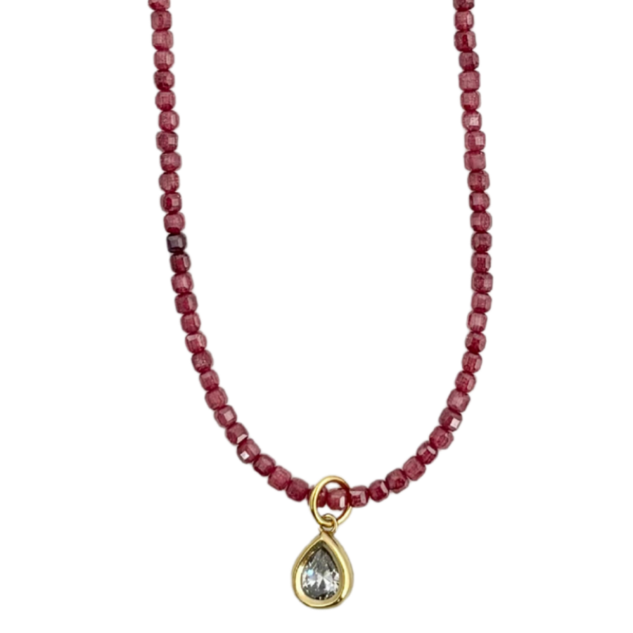 Mosaic Magic | Raspberry Zircon & Swarovski Necklace #442