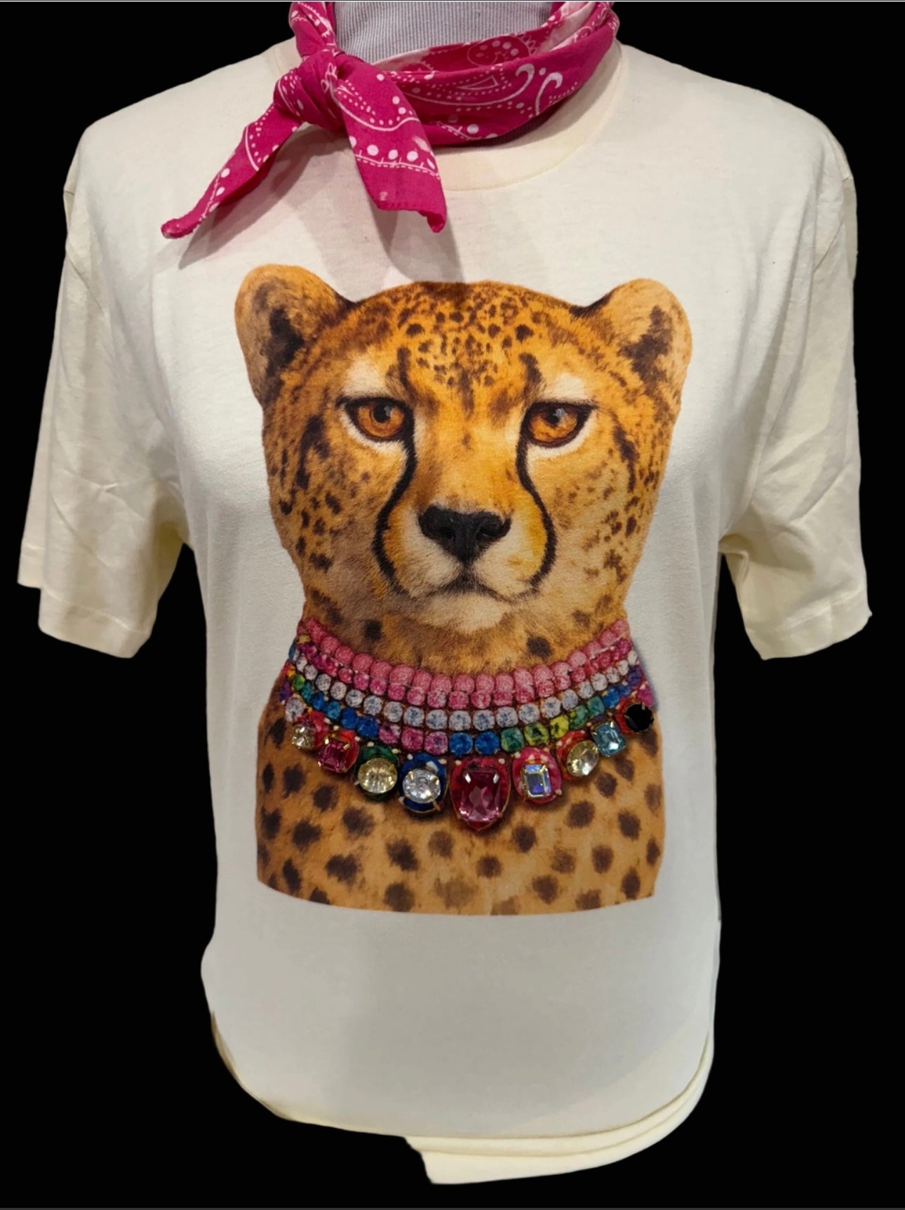 Cat Blinged Out Animal Collar Shirt