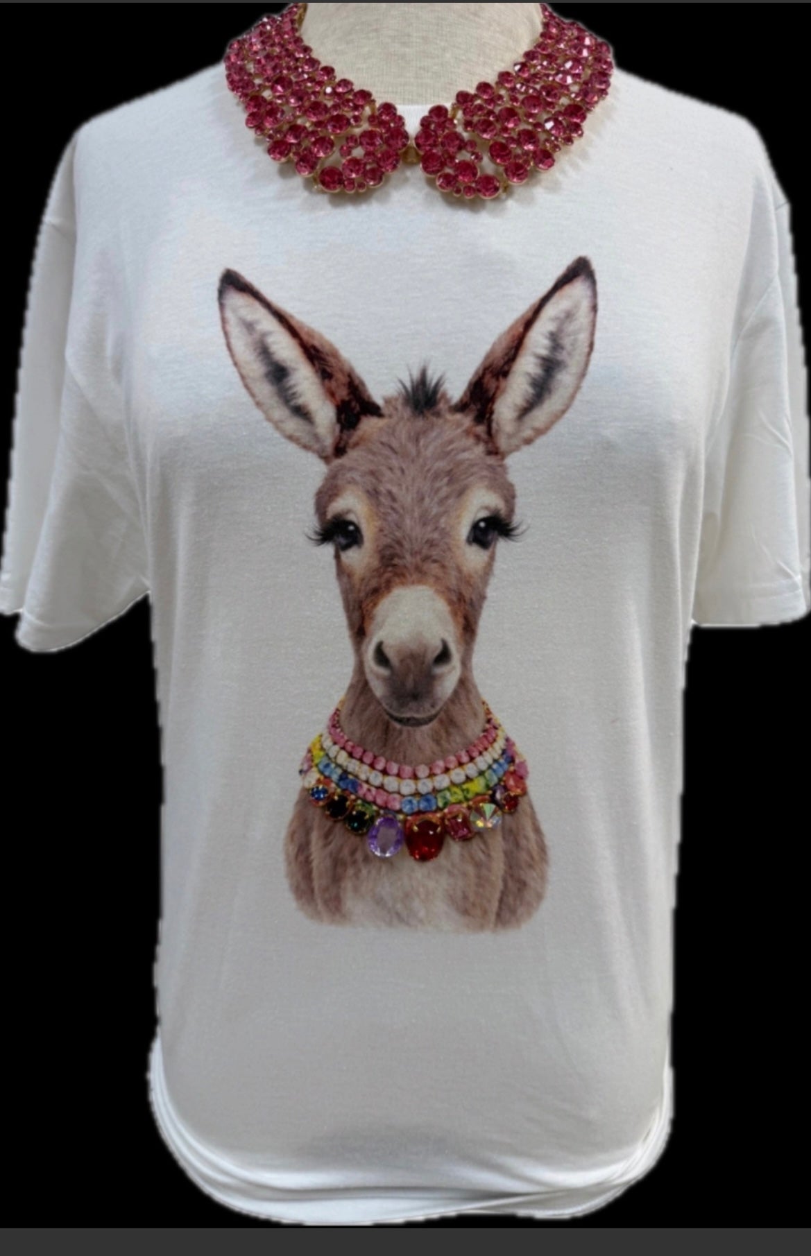 Donkey Blinged Out Animal Collar Shirt