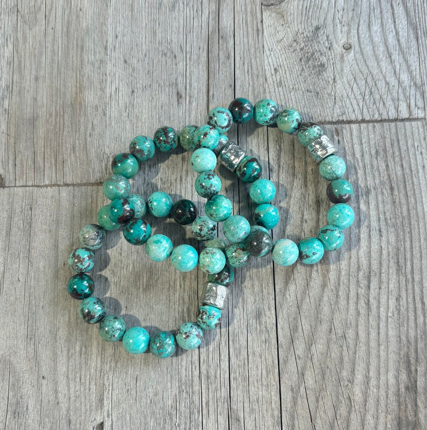 12mm Turquoise Beaded Bracelets - Sold Individually