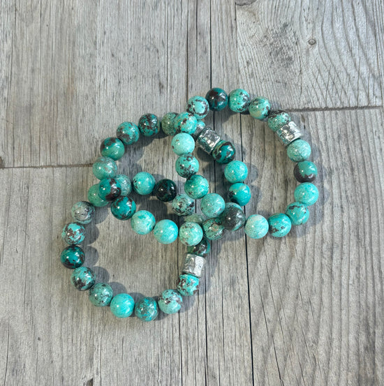 12mm Turquoise Beaded Bracelets - Sold Individually