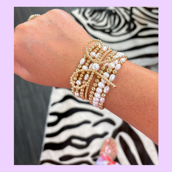 Gold Filled & Pearl Accent Bow Bracelet