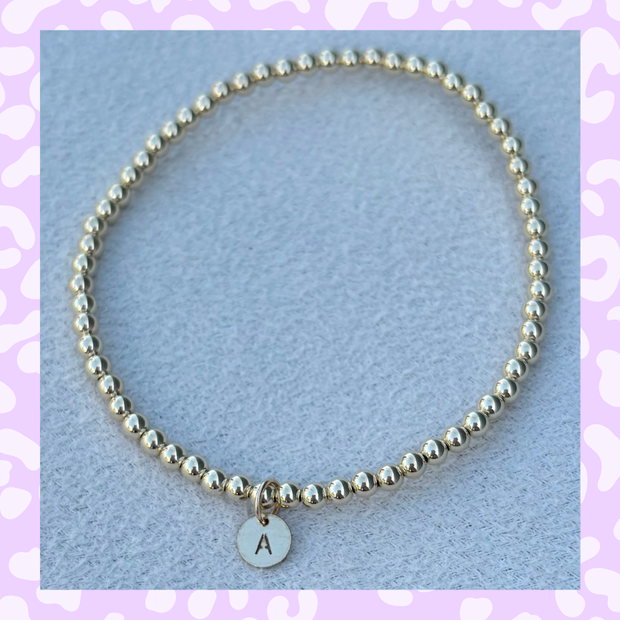 Classic 3mm Gold Filled Initial Bracelet: A-Z Available