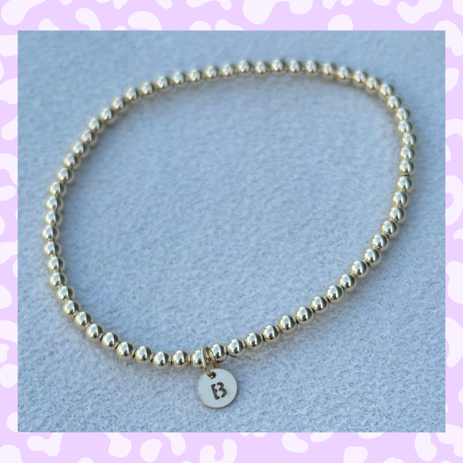 Classic 3mm Gold Filled Initial Bracelet: A-Z Available