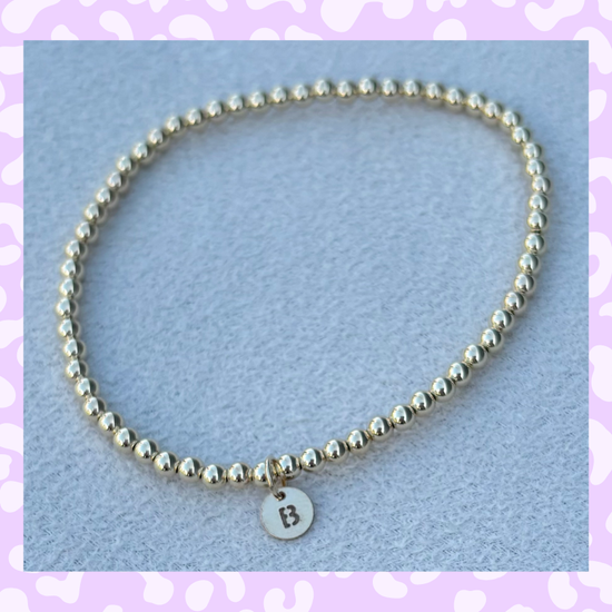 Classic 3mm Gold Filled Initial Bracelet: A-Z Available