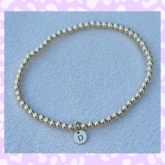 Classic 3mm Gold Filled Initial Bracelet: A-Z Available