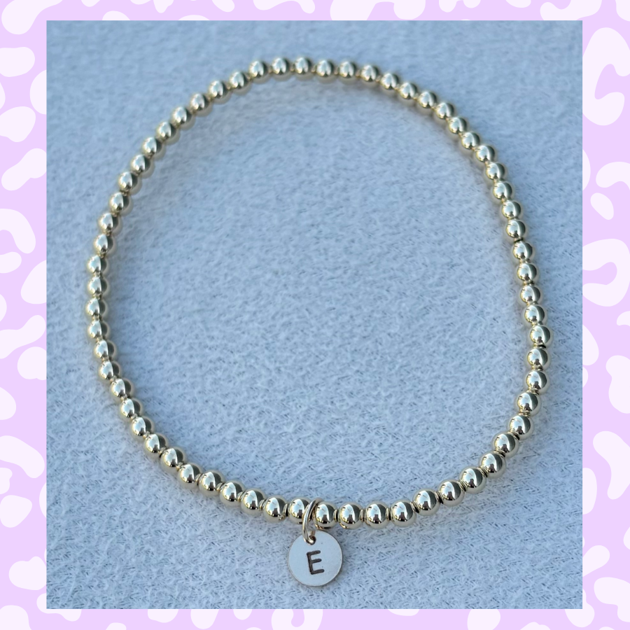 Classic 3mm Gold Filled Initial Bracelet: A-Z Available