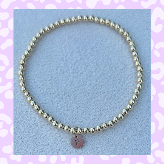 Classic 3mm Gold Filled Initial Bracelet: A-Z Available